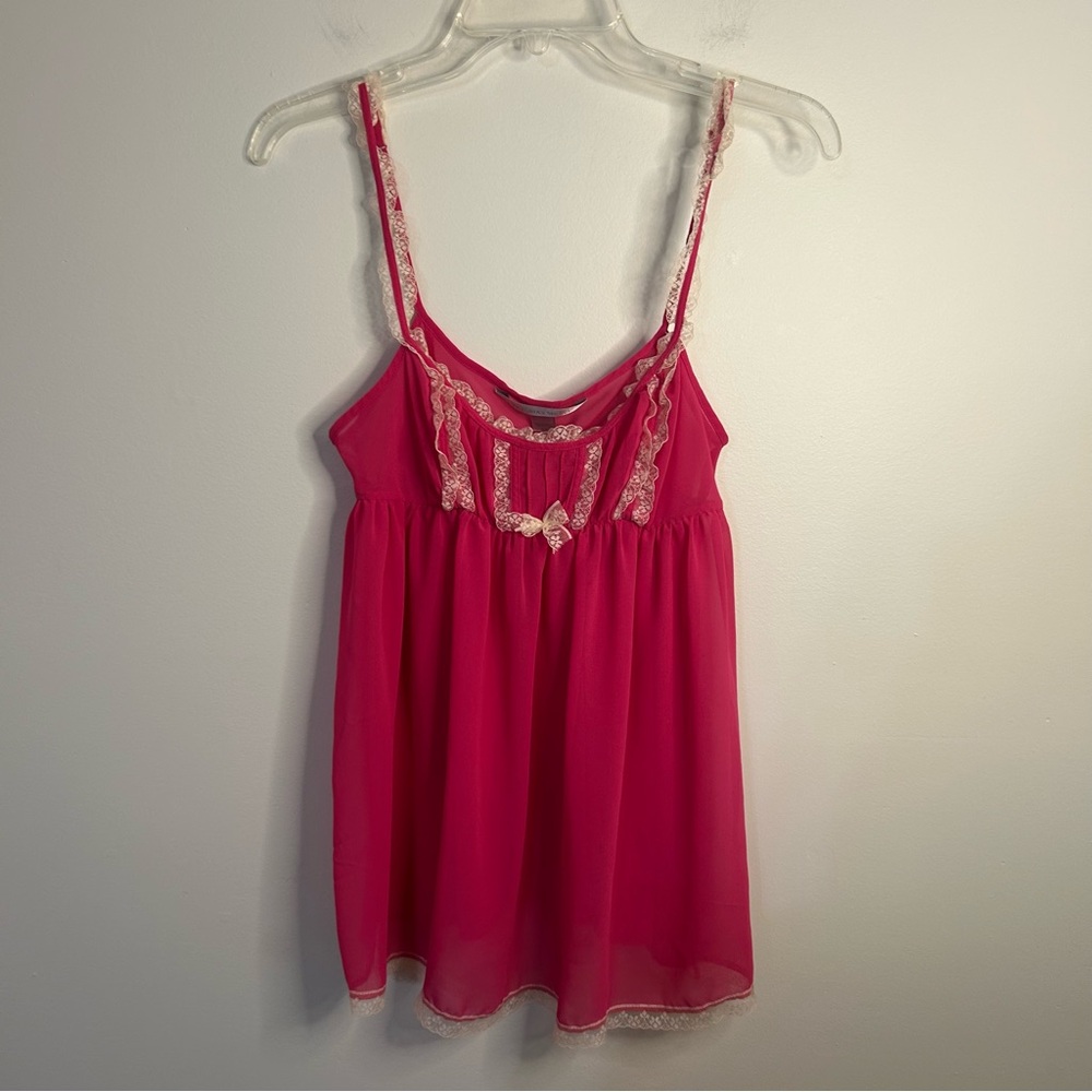 Victoria Secret Lingerie Teddy Gown Small Hot Pink